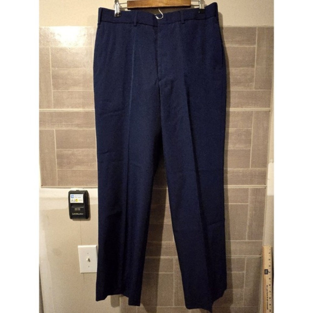 DSCP Blue Dress‎ Military Trousers Poly-Wool Pants Mens 34R Gold Tag